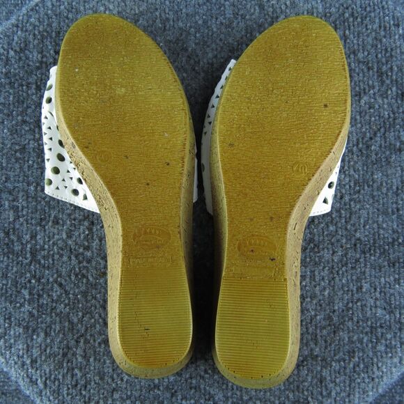 Spring Step Women Slide Sandal Shoes Size 40 Medium White Leather - Picture 7 of 9